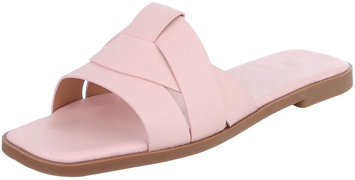 Dames slippers - gekruiste bandjes - instapmodel Mt:36