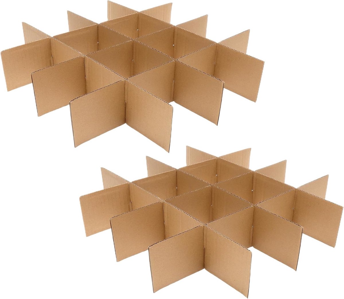 SnelShoppen - Pack van 12 Verhuisdozen met Glazenverdeler, Stevige Kartonnen Verdelers voor Glazen, Servies en Wijnglazen, Perfect voor Verhuisdozen e