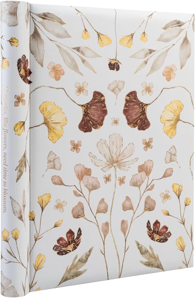 SnelShoppen - Foto Album Zelfklevend - Bloemen Design | 9x12 inch - 24x32 cm, 15 Dubbelzijdige Pagina's, Polaroid Fotoalbum, Scrapbook, Herinneringen