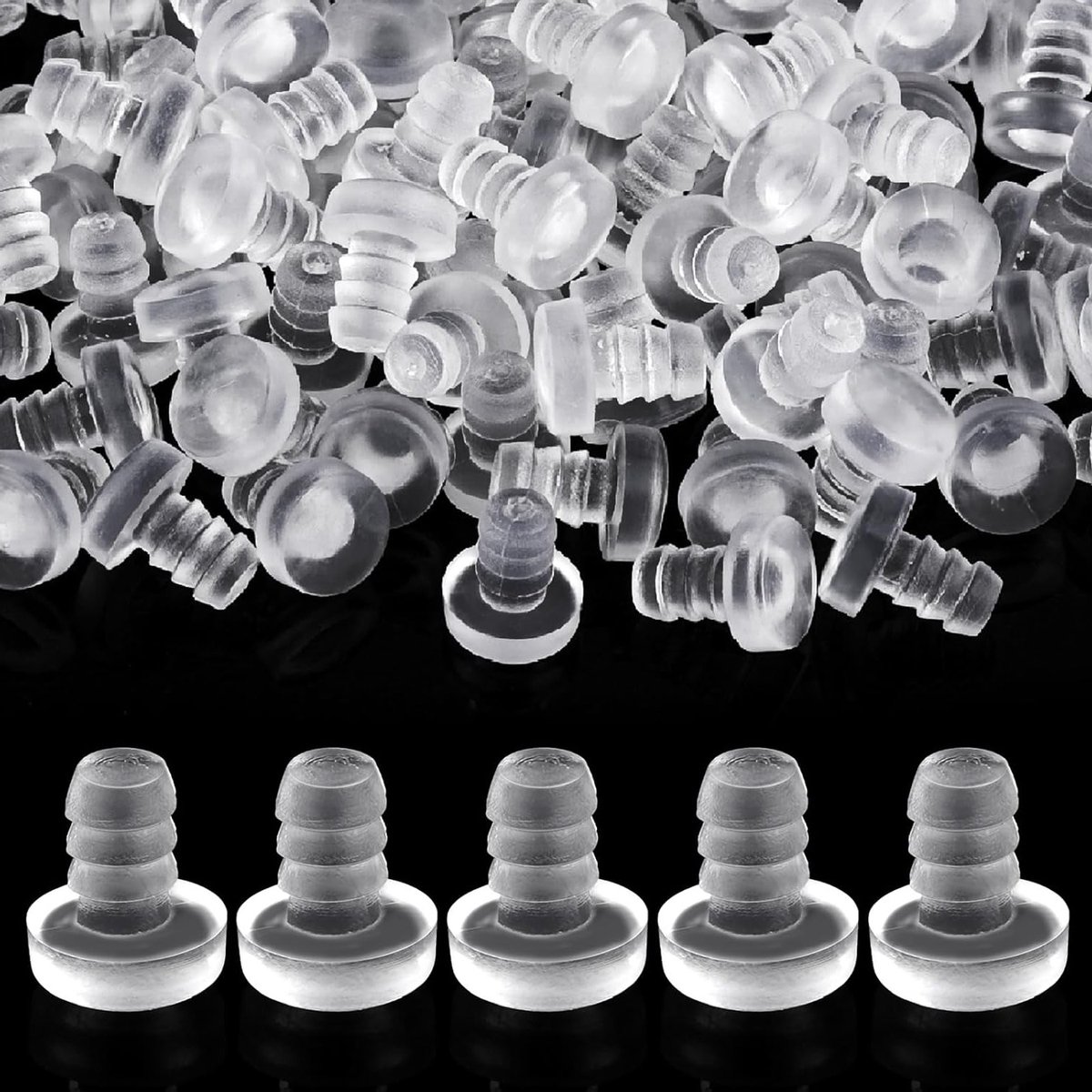 100 Stuks Transparante Rubber Stoppen en Buffers voor Meubels met Stelen - Ideaal voor Deuren en Kasten, Geluidsdempers en Bescherming tegen Krassen
