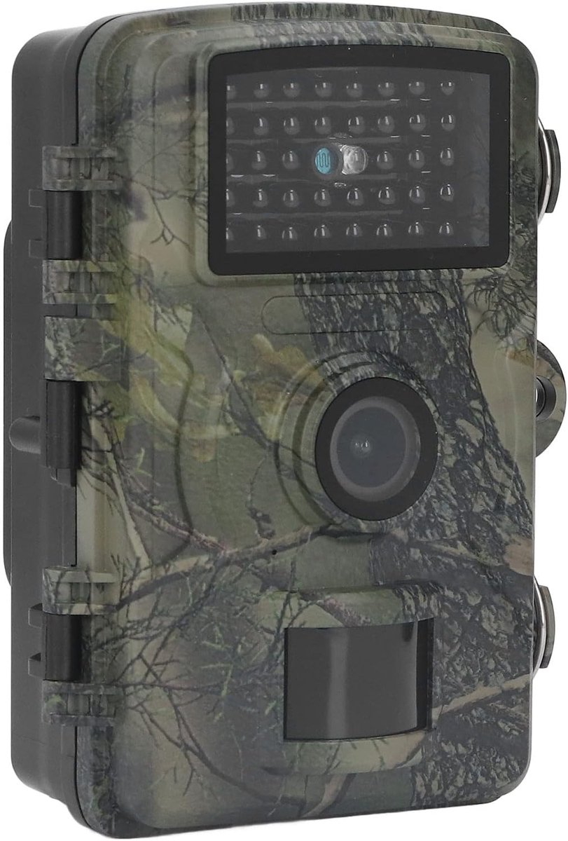 SnelShoppen - Wildlife Trail Camera 16MP, Bewegingsdetectie, 38 LEDs, 1080P Video met Geluid voor Thuisbeveiliging, Buiten, Jacht, Natuurobservatie