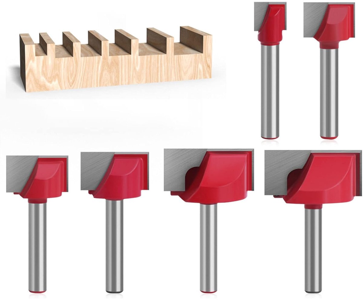 SnelShoppen - 6-delige Frees Cutter Set 6mm Schacht Houtbewerking - 10/16/20/22/30/32mm Carbide Gereedschap voor Precisiewerk