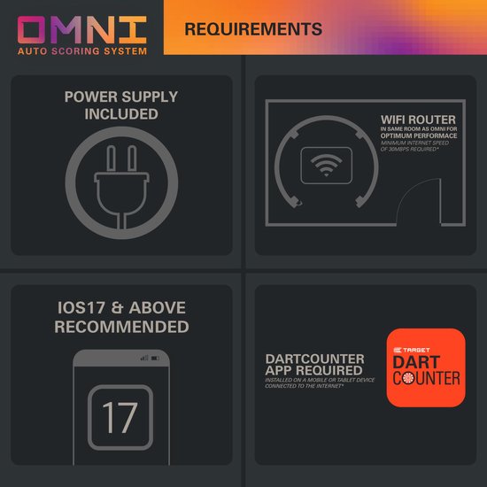 Target Darts Omni Dartbord Auto Score Ring met LED Verlichting - 4 HD Camera's voor Nauwkeurige Score Berekening - Inclusief DartCounter App - Magnetische Bevestiging - Compleet Pakket van Target Darts — afbeelding 3