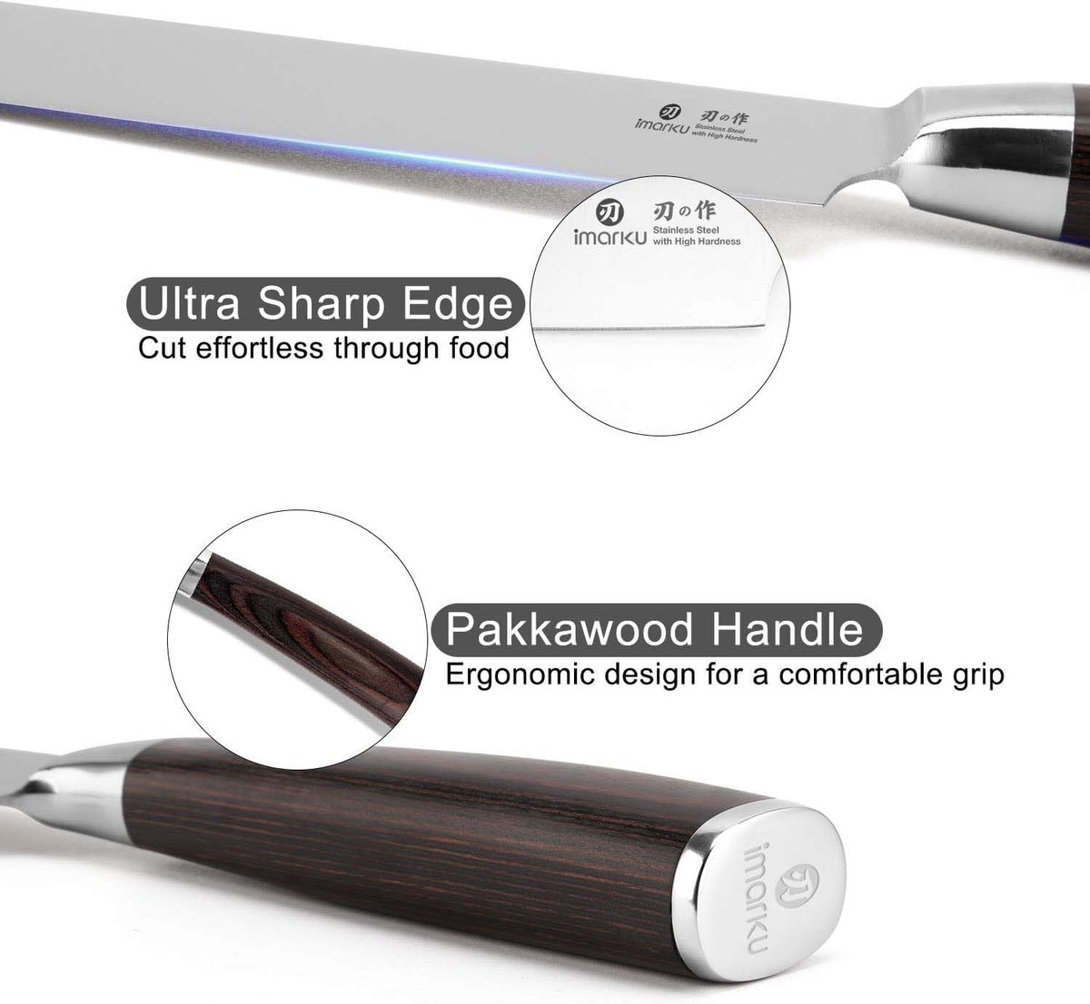 SnelShoppen - Professioneel Koksmes 20 cm, Ultra-Scherp Keukenmes, Universeel Kolenstaal, Ergonomische Pakka Houten Handgreep - Perfecte Vaderdag Cade