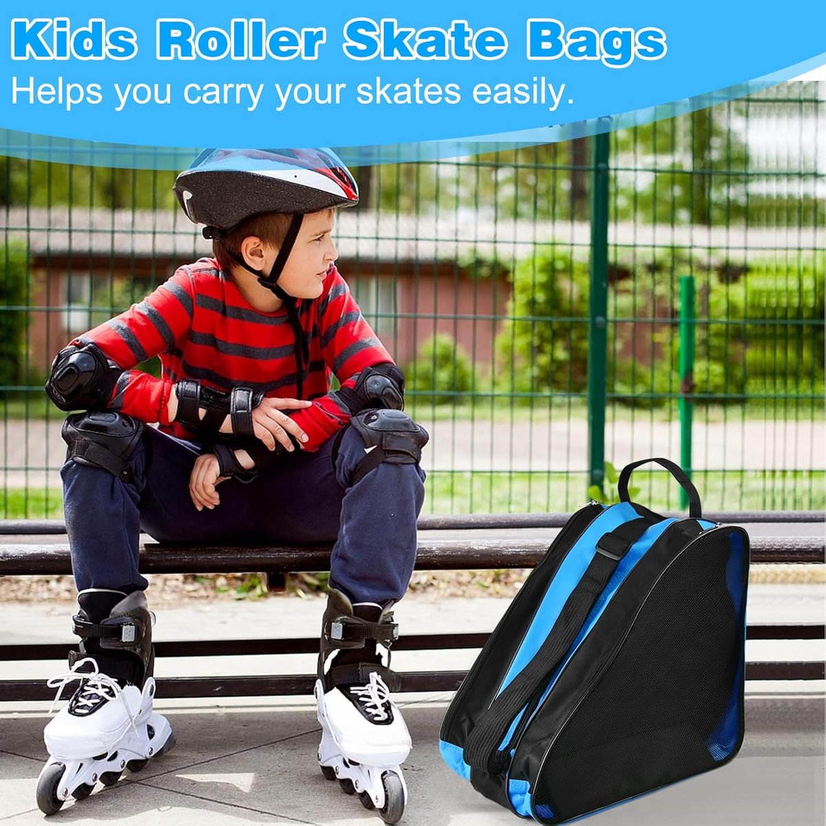 SnelShoppen - Roller Skate Tas, Inline Skate Tas, Skater Tas met Grote Capaciteit, Ademend, Verstelbare Draagriem voor Mannen en Vrouwen, Ideaal voor