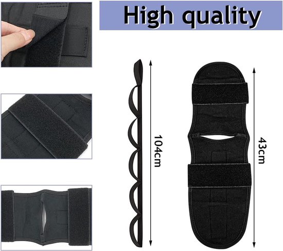 Thijox - Stretchband Dehnungsband Fascia Stretcher Yoga Stretch Ring - Pijnloze Benen Band voor Yoga, Fysiotherapie en Rehabilitatie - Zwart, 13 x 130 van Thijox — afbeelding 5