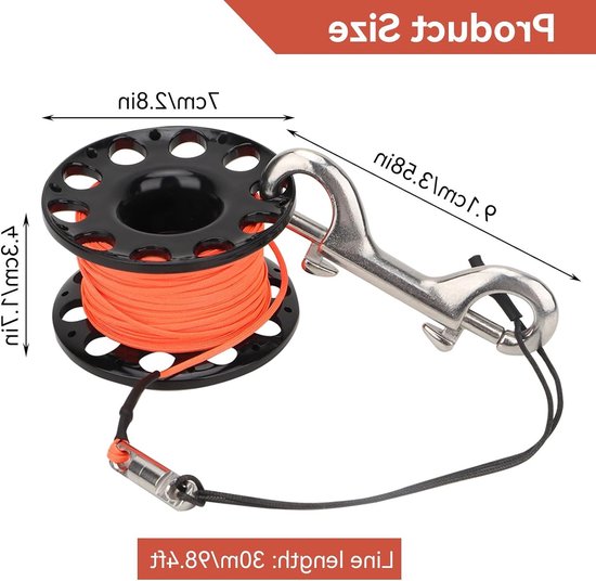 Diving Reel met Vinger Spoel, 30m Duurzame Plastic Snorkel Accessoire voor Onderwater Duiken en Recreatief Duiken — afbeelding 5