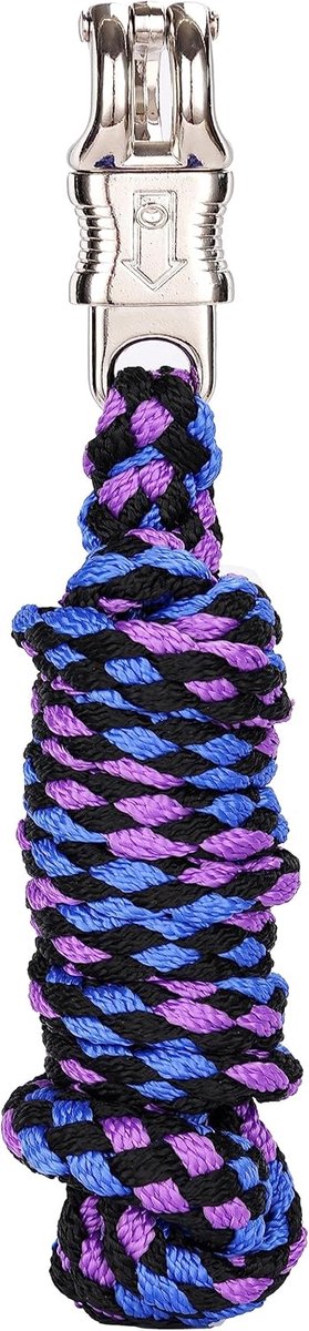 SnelShoppen - Lead Rope voor Paarden - Touw voor Pony, Ezel, Geit met Paniekhaak - 200 cm, 14 mm Dikte - Stijlvolle Blauwe Ontwerpen van 100% Polyprop