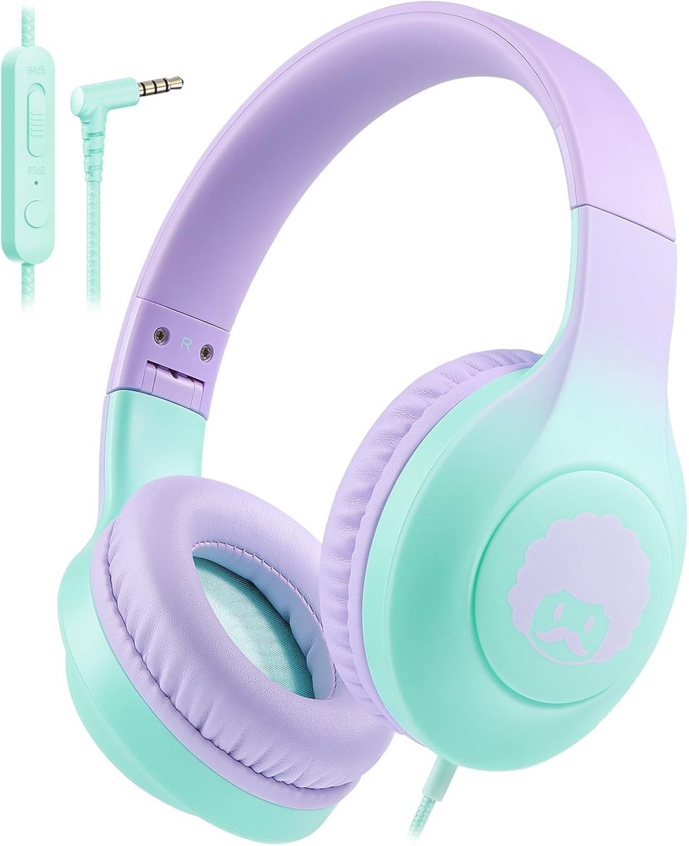 SnelShoppen - Kids Hoofdtelefoon met Microfoon, Lichtgewicht Vouwbare Hoofdtelefoon, 3.5mm Kabel voor Kinderen, Jongens, Meisjes, School, Reizen, Grad