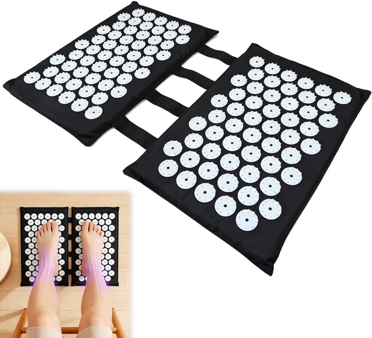 SnelShoppen - Acupressuurmat voor Voeten - 110 Drukpunten - Ontspannende Massage Mat 34x24 cm - Perfect voor Thuis en Ontspanning