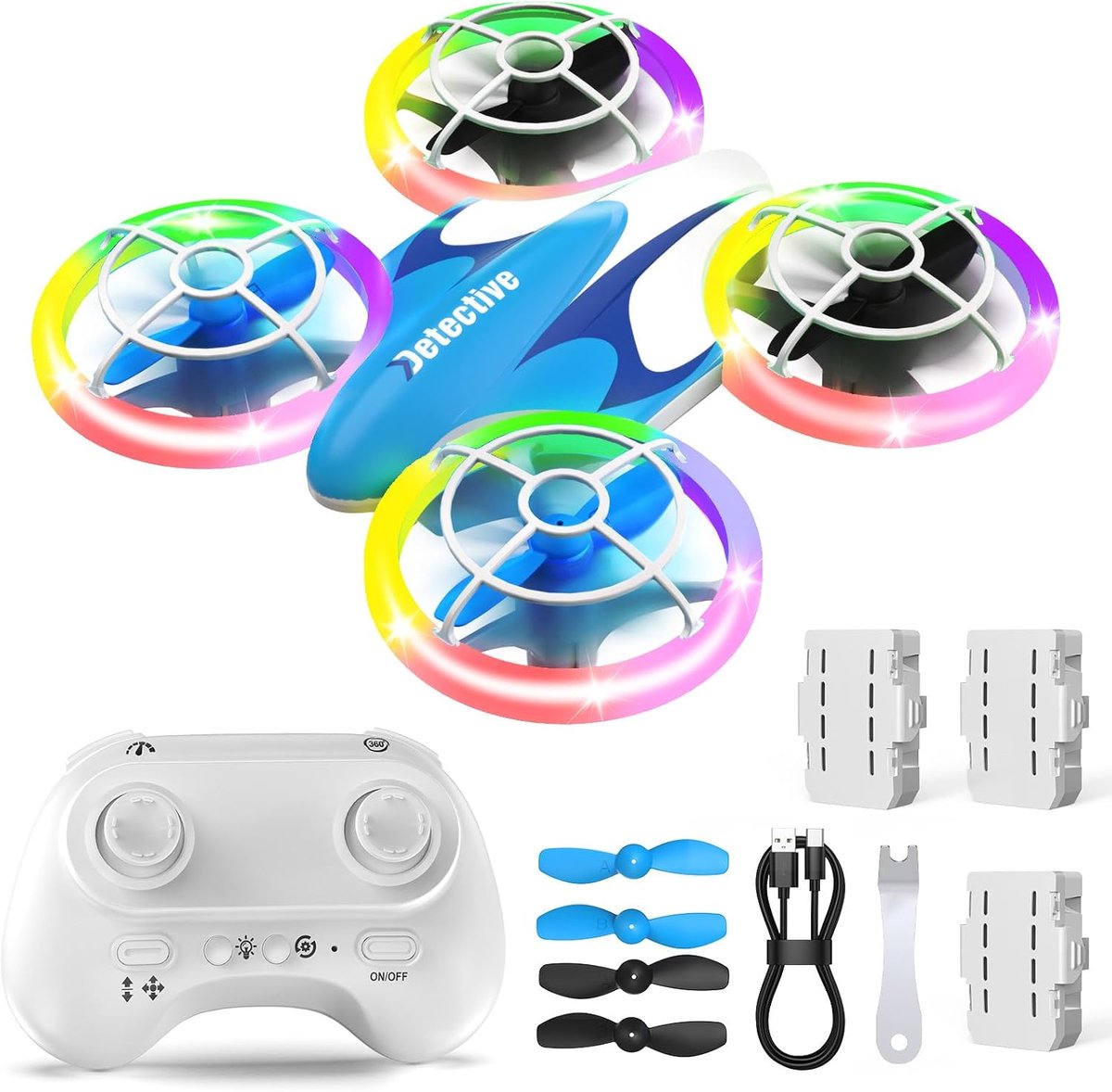 SnelShoppen - UFO Mini Drone Vliegende Bal Speelgoed Helicopter met 360° Rotatie en LED Verlichting voor Kinderen 4-8 Jaar - Wit