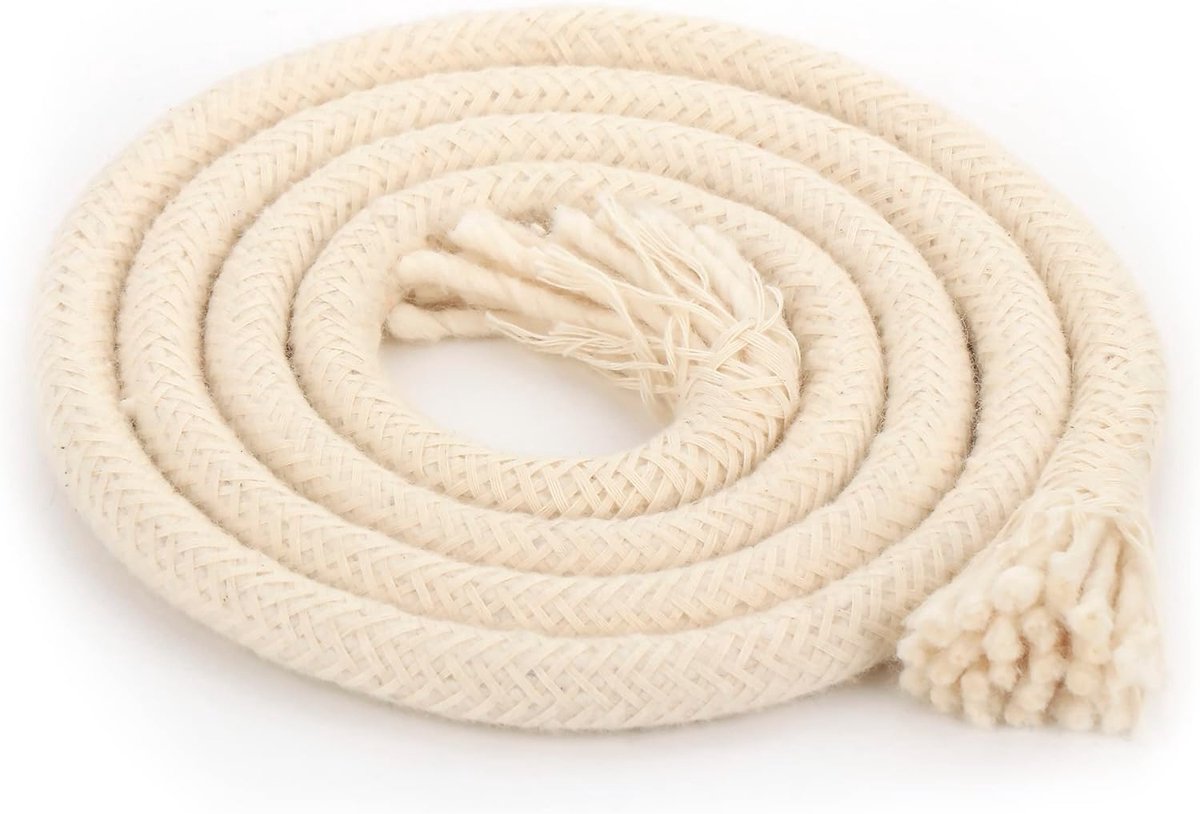 SnelShoppen - 1m Katoenen Fakkel Wick 10mm - Vervangingsdoek voor Tuinfakkels, Bamboe Fakkels, Lampen - Geschikt voor Petroleumolie - Buitengebruik