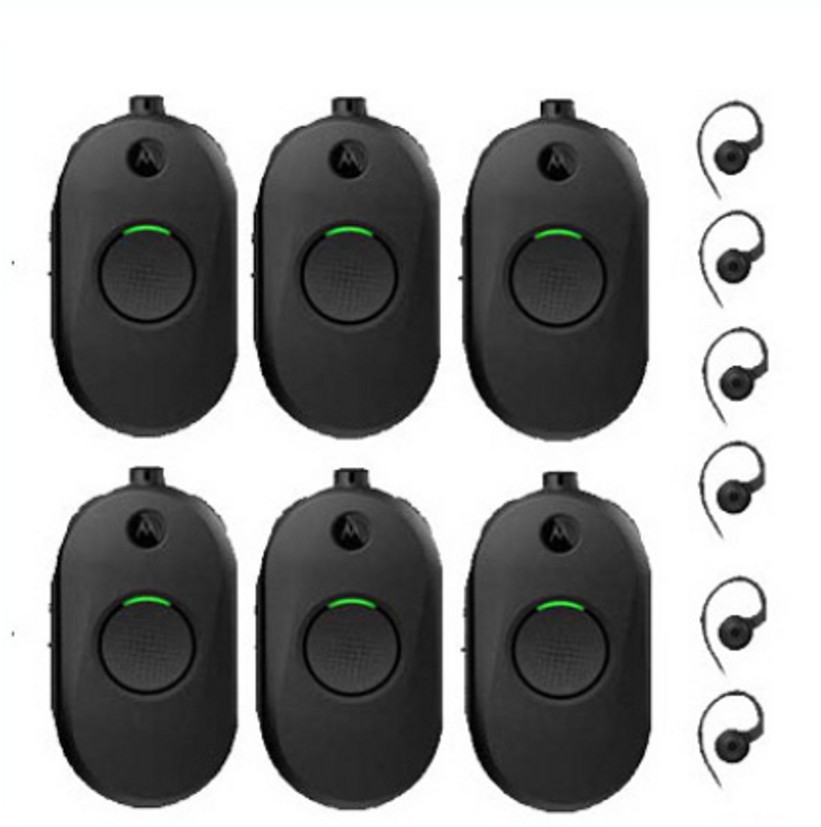 Set van 6 Motorola CLP446E Mini Portofoon met oortje zonder lader