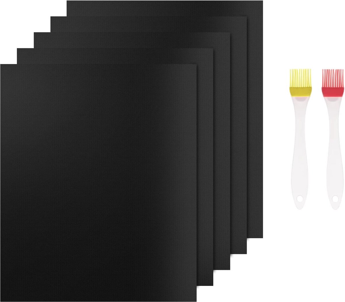 SnelShoppen - Grillmat Set van 5 - Herbruikbare Bakmat voor Gas- en Houtskoolgrill - Anti-aanbak Bakpapier voor BBQ, Oven en Tafelgrill - PFOA-Vrij -