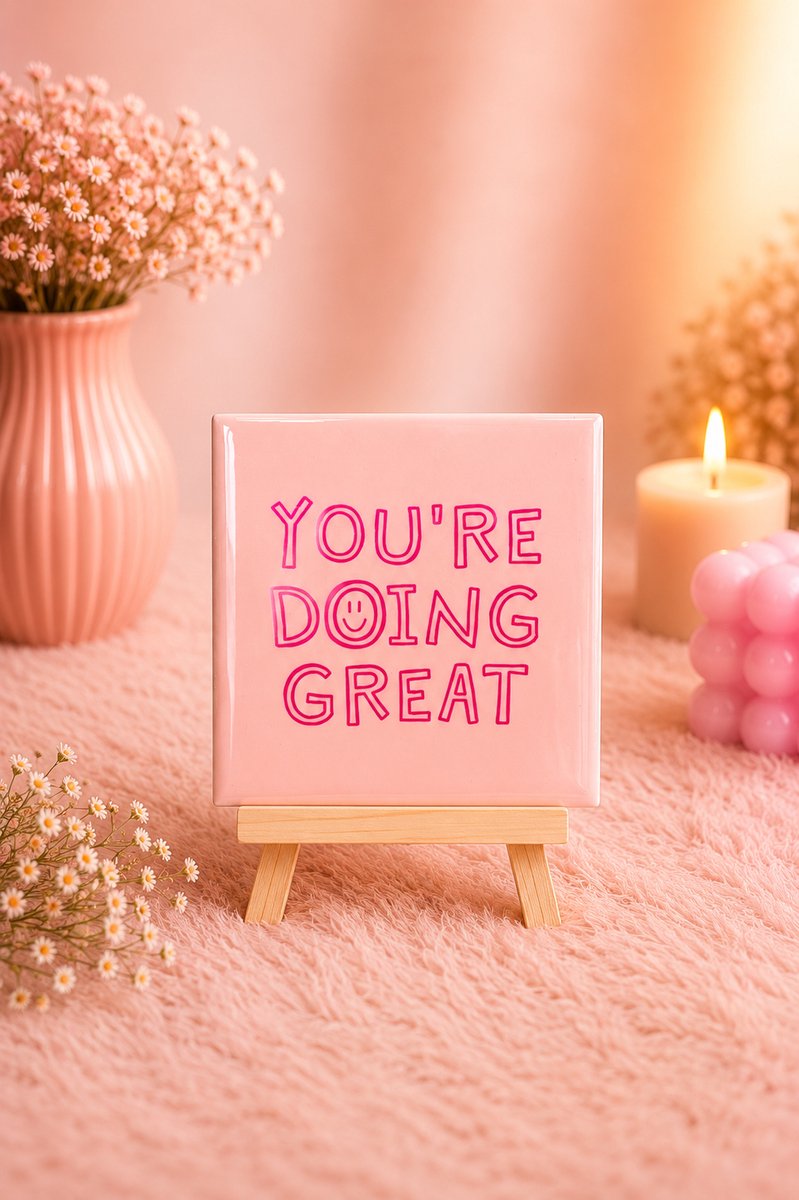 Tegeltje "You're Doing Great" | Viva Femme | Tegeltjes met tekst | Decoratie | Wonen | Cadeau | Spreuktegel | Humor