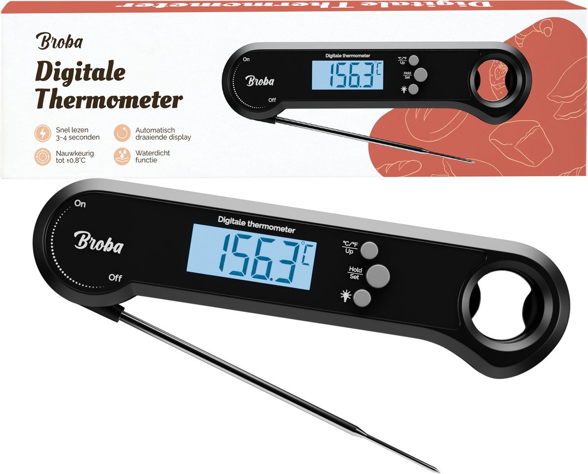 Bol.com Vleesthermometer Digitaal Keuken - BBQ Thermometer - Kookthermometer - Kernthermometer aanbieding