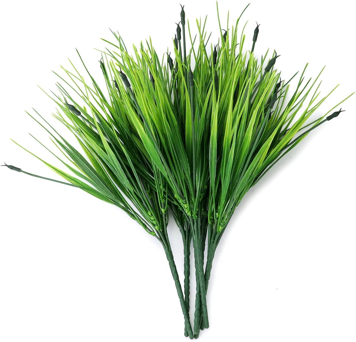 SnelShoppen - 6 Bundels Kunstgras Planten - UV Bestendig Groene Decoratie voor Binnen en Buiten - Ideaal voor Tuin, Kantoor, en Feestjes