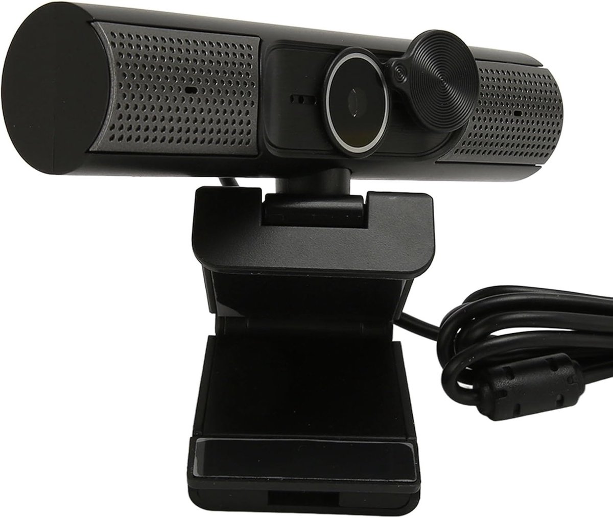 SnelShoppen - 2K Webcam met Autofocus en HiFi Speaker, Plug and Play PC Camera voor Desktop Laptop, 2560x1440, Noise Cancelling Microfoon, Zwart, Mini