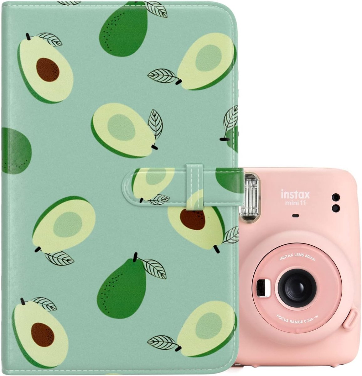 SnelShoppen - 96 Pockets Foto Album voor 3" Film - Compacte Fotoboek voor Fuji Mini EVO, Mini 12/11/9/8/7+ - Avocado Kleur - Ideaal voor Herinneringen