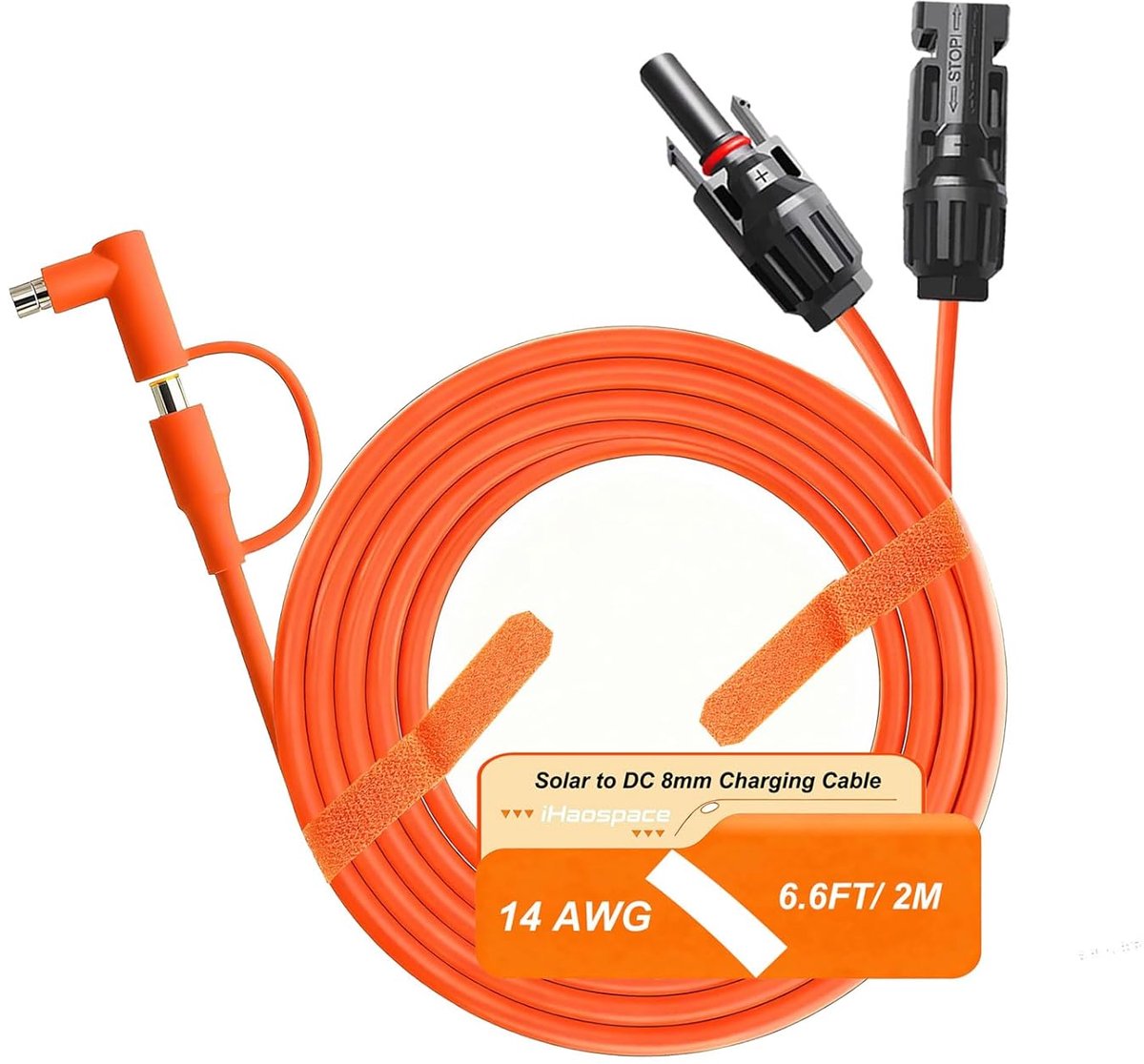 SnelShoppen - Solar Plug naar DC 8 mm, 2 m DC 7909 + 8020 voor Zonnepaneel, Plug Kabel, 14 AWG Oplaadkabel, Compatibel met Mobiele Energieoplossingen
