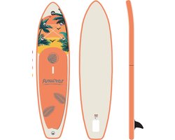 FunWater Stand Up Paddle Board 335x82x15 cm - Opblaasbaar paddleboard voor volwassenen en beginners - Compleet SUP pakket - Max.120 KG - Warm oranje