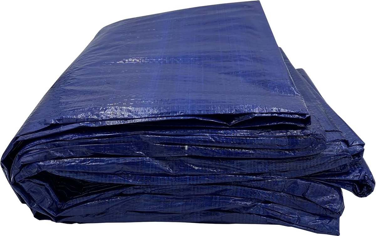 SnelShoppen - Waterdichte DULA Tarpaulin 5x8m - Blauw - Beschermzeil voor Bouwmaterialen, Auto's, Boten, Tuin, Camping en Grondzeil