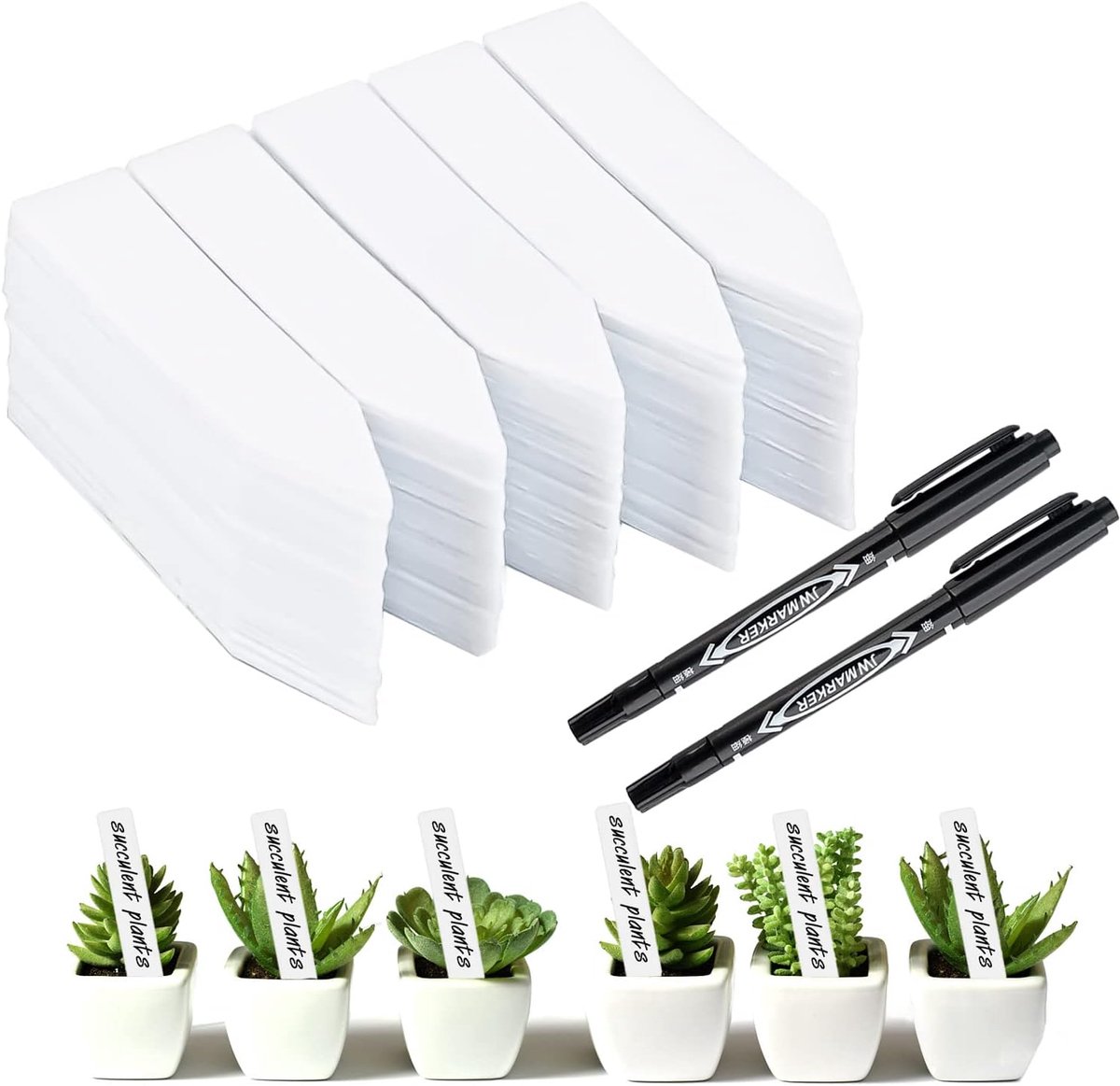 SnelShoppen - Steeketiketten voor Planten - 500 Kunststof Plantenborden om te Beschrijven - Weerbestendige Tuinetiketten - Plantenstekers voor Buiten