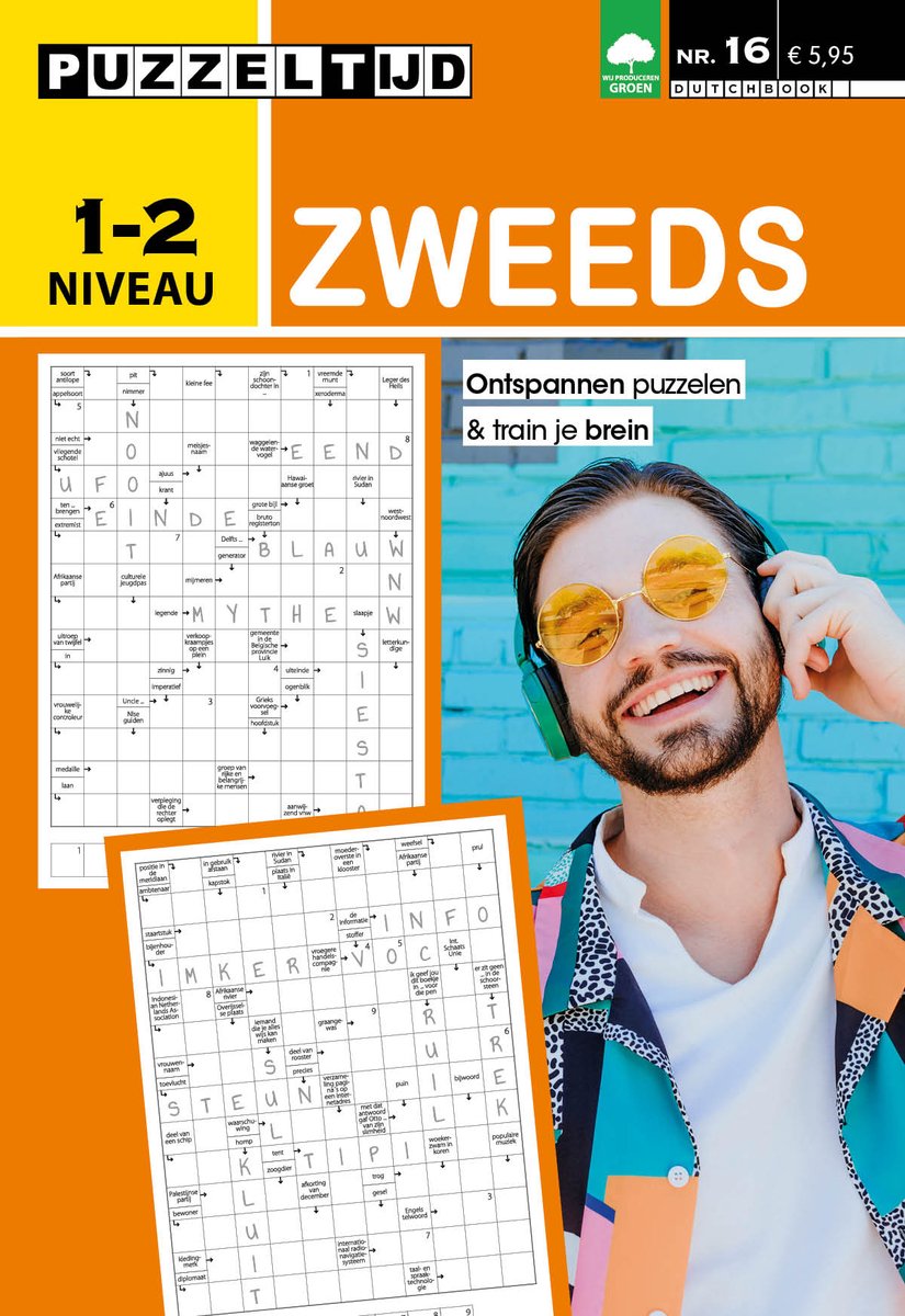 Puzzeltijd Zweeds Puzzelboek – Niveau 1-2 Sterren – 96 Pagina’s