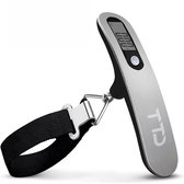 TTD® Kofferweegschaal - Weegcapaciteit 50 kg - Bagageweegschaal - Bagageweger - Hangweegschaal - Digital Luggage Scale - Kofferweger - Reizen met Vliegtuig - kg/g/lbs/oz - Inclusief Batterijen - Zwart