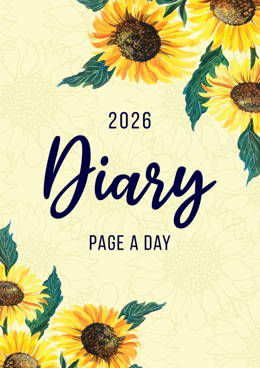 SnelShoppen - 2026 A4 Dagelijks Dagboek Planner & Organizer - 365 Dagen, Volledig Gelijnd Notitieboek met Agenda, To-Do Lijst en Notities | Zonnebloem