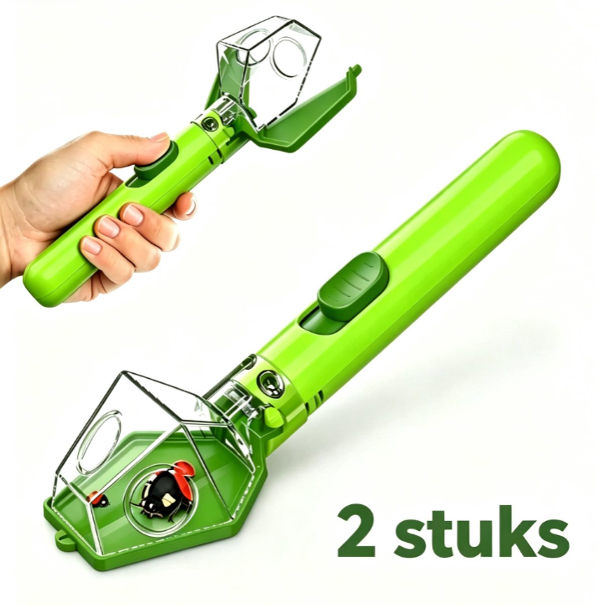 Namajunas - Insectenvanger - Spinnenvanger - 2 set-groen - Observatiebox - Buiten spellen - Familiespel - Voor buitenactiviteiten, reizen - Geschenkdoos en picknicks - Kinderspeelgoed en cadeaus - Educatief Speelgoed