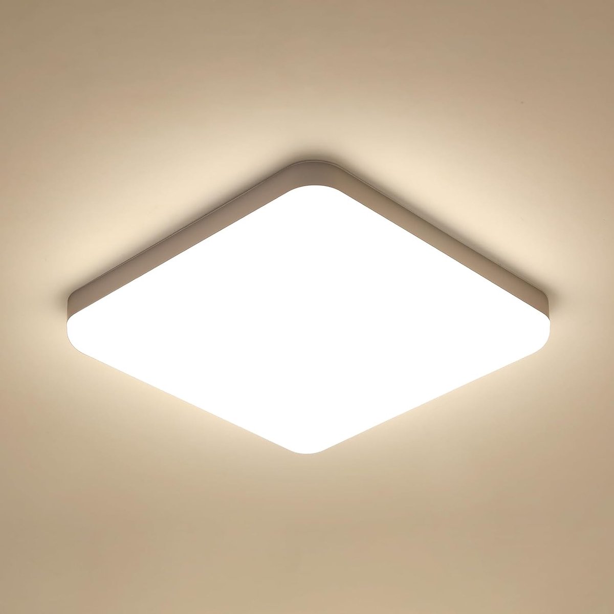 Riserva LED Plafondlamp Vierkant - 32W - 3600 lm - 4500K Neutraal Wit - 25 × 25 cm - Witte Plafondlamp voor Woonkamer, Slaapkamer, Keuken en Badkamer