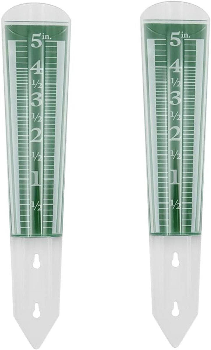 SnelShoppen - Regenmeter 2 Stuks 12,7 cm met Staande Stang voor Tuin, Patio en Grond, Decoratieve Weerstation voor Buiten