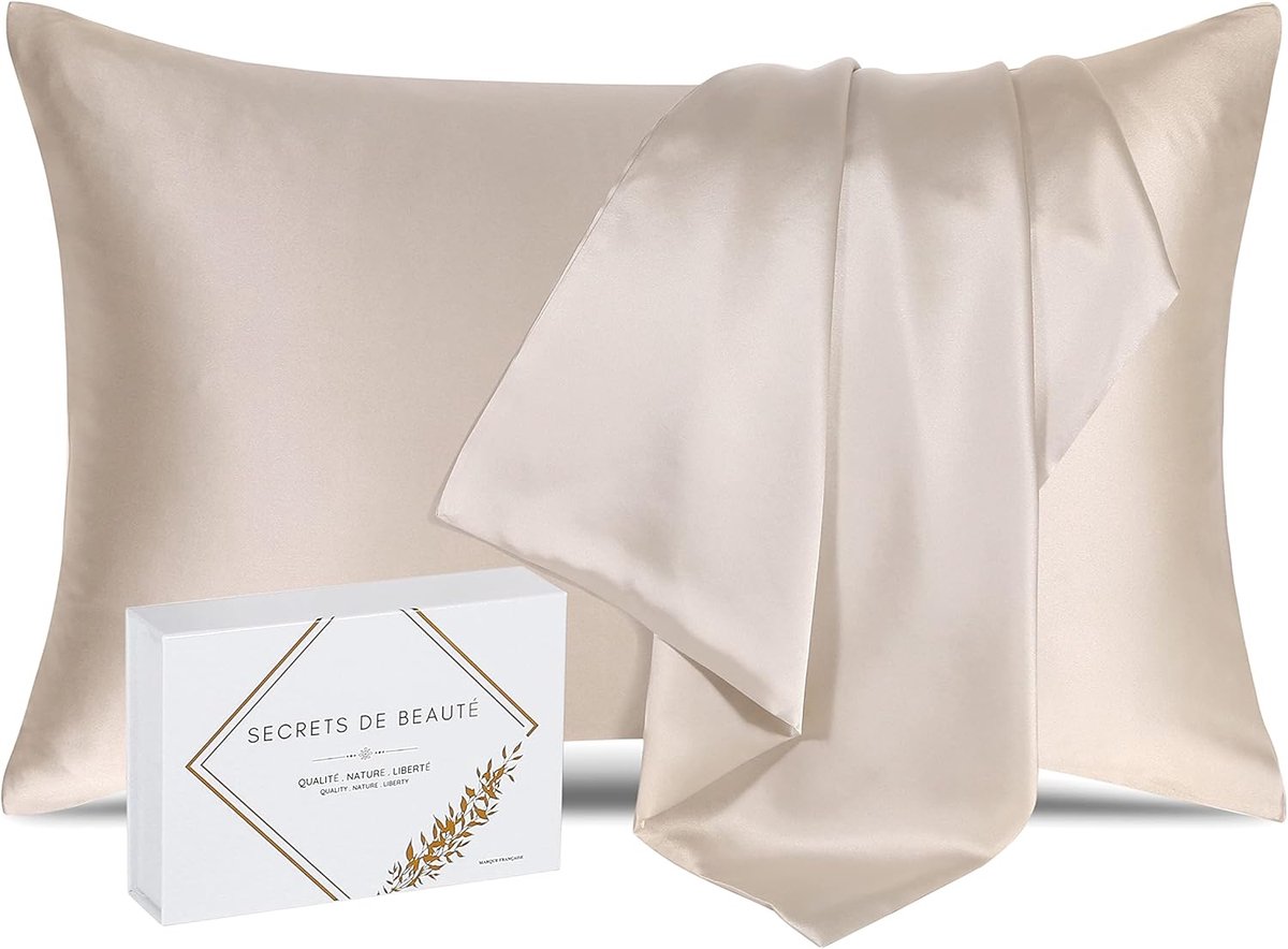 SnelShoppen - 100% Natuurlijke Mulberry Zijde Kussenhoes 25 Momme Premium Kwaliteit, Chemisch Vrij, Organisch, Ideaal voor Gevoelige Huid, Afro Haar,