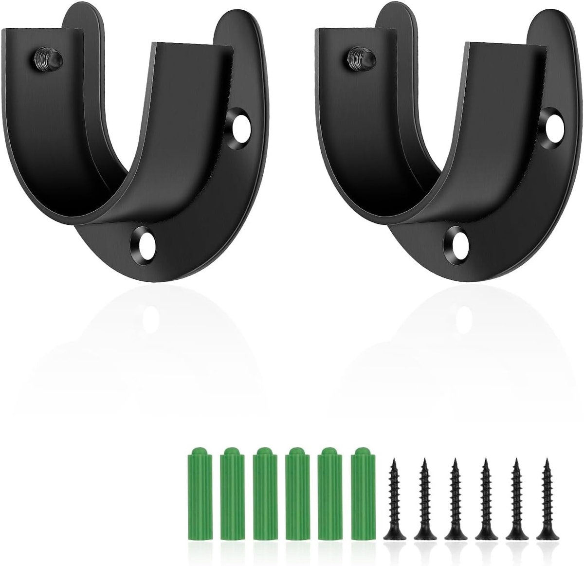 SnelShoppen - 2 Stuks Kledingrail Houder, Ronde Buizen, 38 mm, Roestvrij Staal, Sterke Steun voor Garderobes, Gordijnen, Droogstangen, Badkamer Gordij