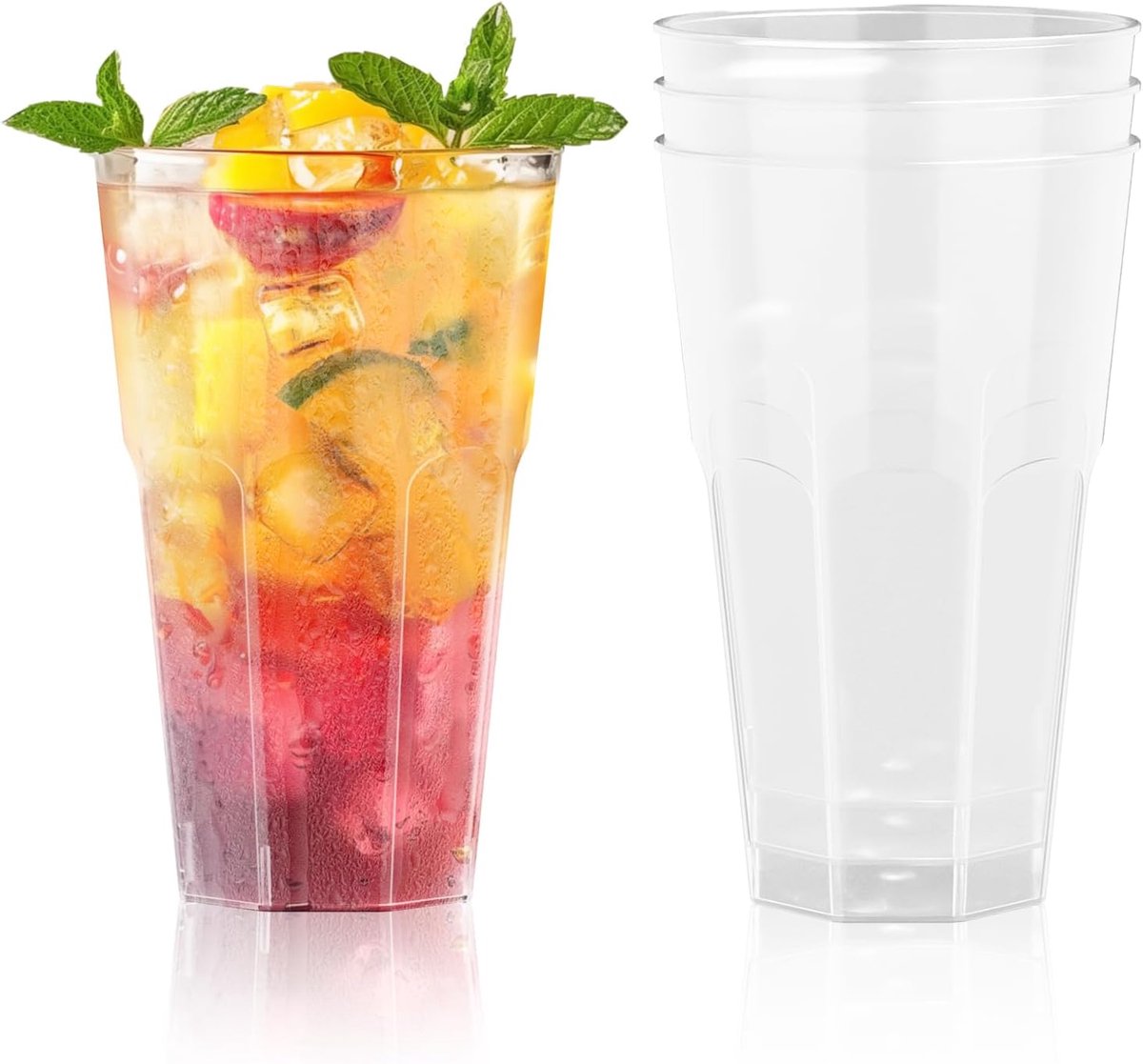 SnelShoppen - 100 Stuks Herbruikbare Party Cups 400 ml - Onbreekbare Drinkbekers voor Feestjes, Verjaardagen, Bruiloften - BPA-vrij, Vaatwasserbestend