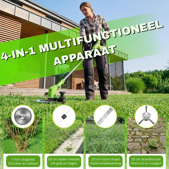 SNJY® Onkruidborstel Electrisch - Onkruidborstel Machine - Onkruidbrander - Onkruidverdelger - Groen van SNJY — afbeelding 3