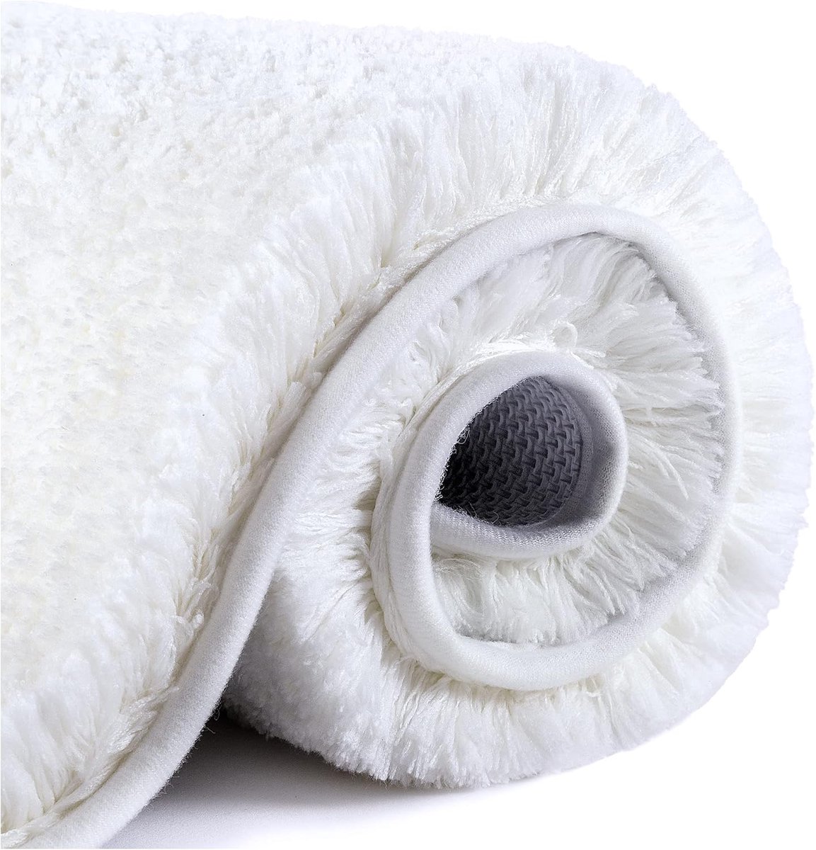 SnelShoppen - Badmat - Extra Dikke & Super Zachte Badkamer Tapijt - Antislip en Hoge Absorptie - Wasbaar in Machine - 50 x 80 cm (Wit)