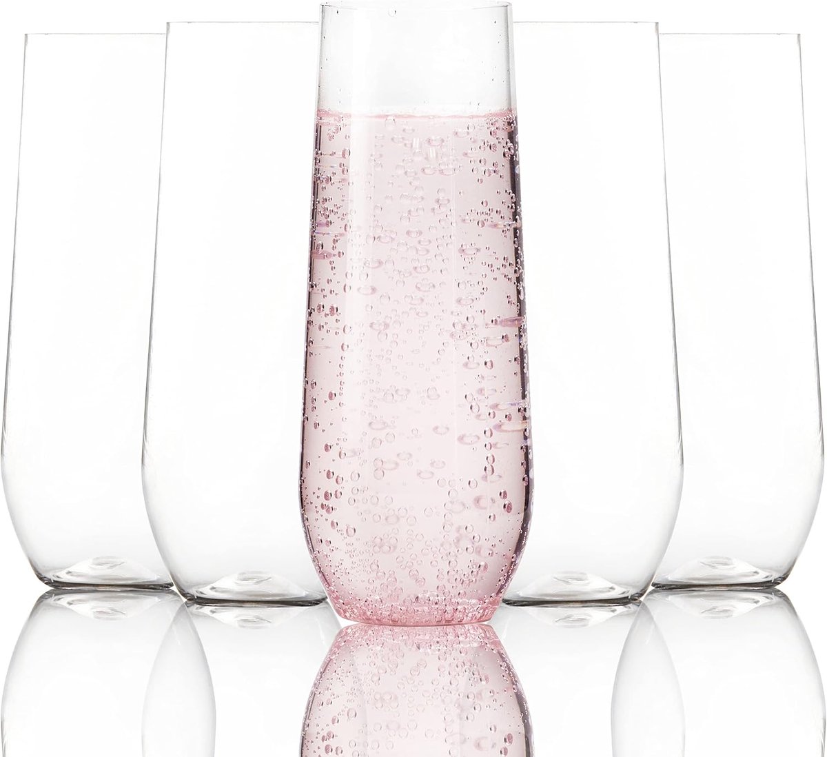 SnelShoppen - 15-Pack Shatterproof Champagne Flutes 275ML - Plastic Champagne Glazen - Recyclebaar en Herbruikbaar - Perfect voor Feesten, Bruiloften
