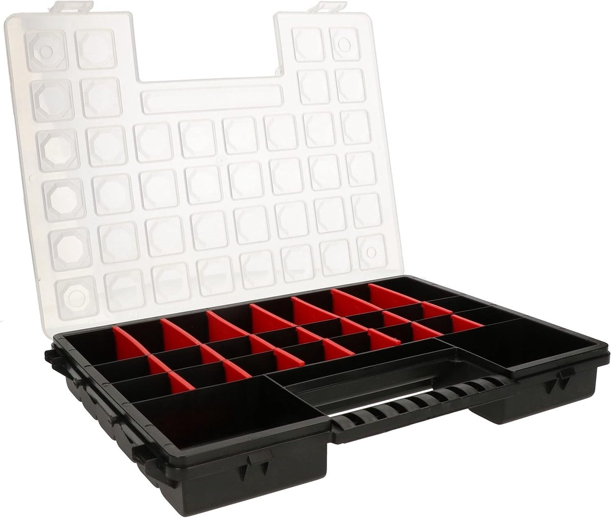 SnelShoppen - Sorteringsdoos met 27 Compartimenten - Opbergkastje voor Kleine Onderdelen - Verstelbare Scheidingswanden - Robuuste Toolbox - 38 cm - I