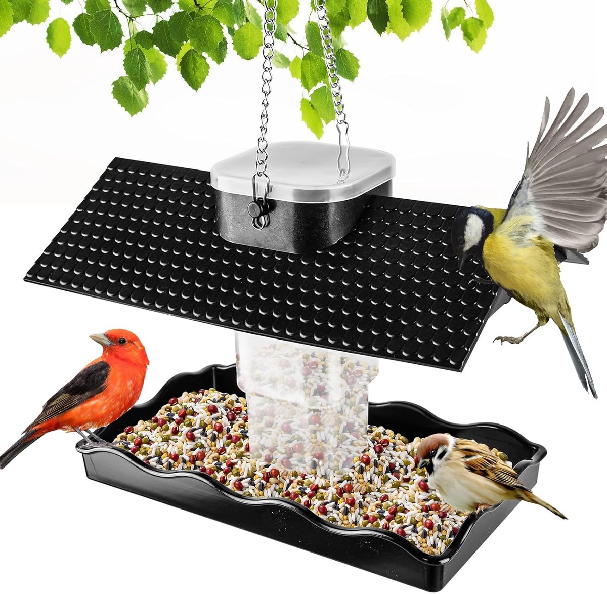 SnelShoppen - Bird Feeder Dispenser - Vogelvoederhuis voor Hangend Gebruik - Robuust, Squirrel-Proof, Ideaal voor Balkon, Tuin, Patio - Vouwbaar en Pr