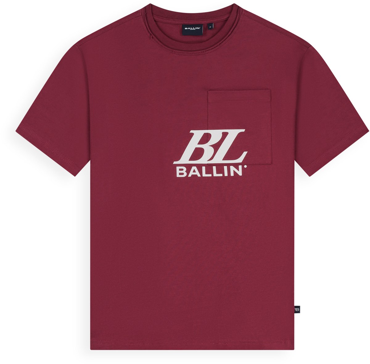 Ballin Amsterdam - Jongens Loose fit T-shirts Crewneck SS - Bordeaux - Maat 10