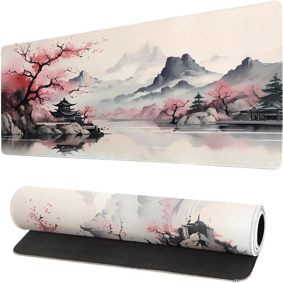 SnelShoppen - XXL Speed Gaming Mouse Pad 900 x 400mm - Grote Desk Mat voor Verbeterde Nauwkeurigheid en Snelheid - 3er Set (Roze Kersen)