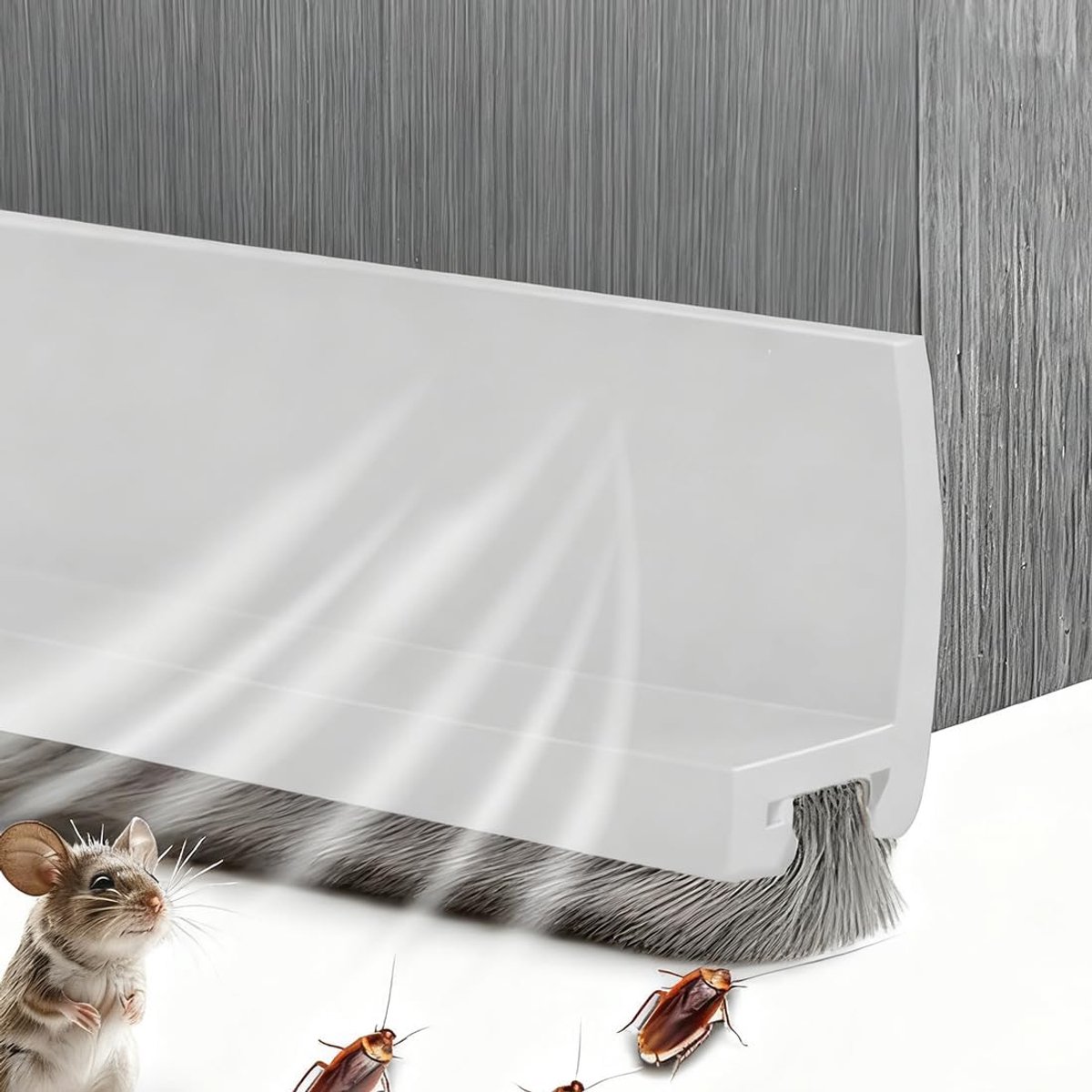 SnelShoppen - Zelfklevende Deurstrip - 1m Dichtstrip voor Deuren - Silicoon Deurafdichting - Geluid- en Windisolatie - Kleur Wit/Beige - Energie Bespa
