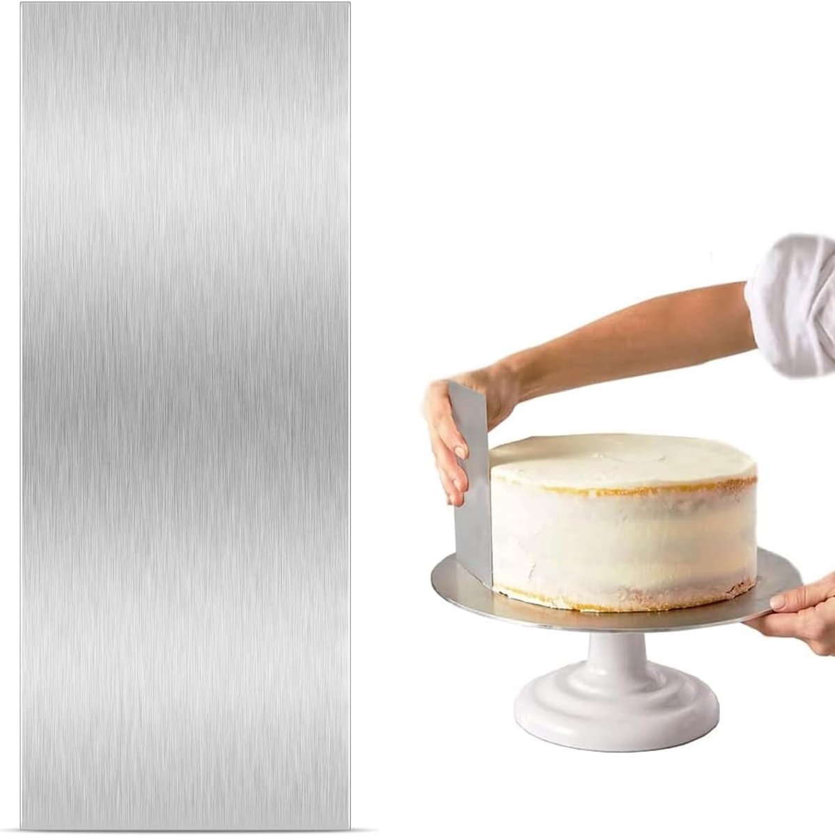 SnelShoppen - Cake Server RVS 22 x 7.5 cm - Zilveren Cake Spatel voor Mousse, Buttercream en Diverse Cakevormen - Perfect voor Feesten en Bakken