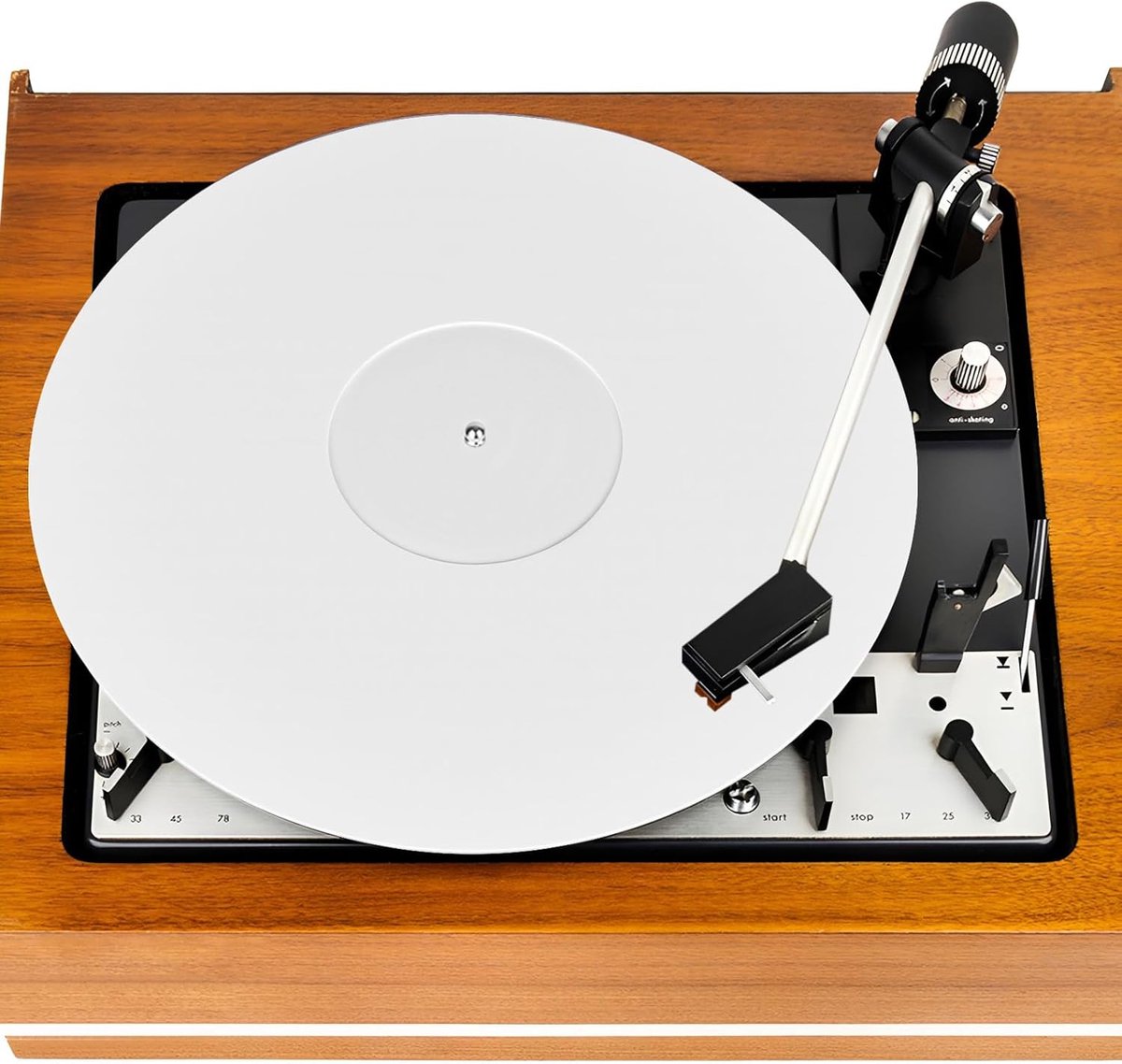 SnelShoppen - White Acrylic Record Mat, Vinyl Mat, Slip Mat voor Platenspeler, 12 Inch 3mm Antistatisch Vinyl Record Pad, 7mm Center Gat