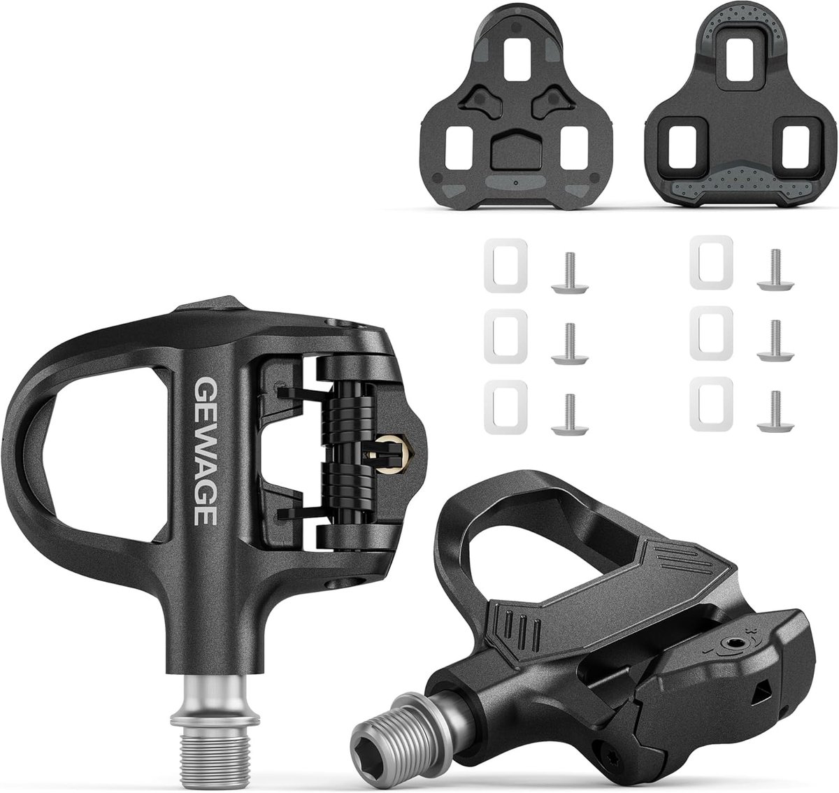 SnelShoppen - Click Pedalen voor Racefietsen - Verstelbare Spanning - Robuuste Composiet Body - Compatibel met Look Keo Systeem - Inclusief Cleats en