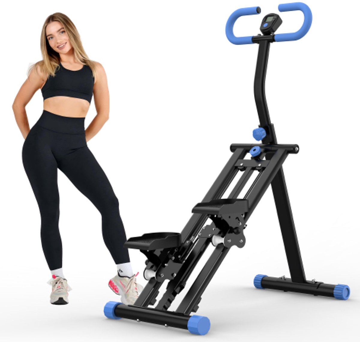 Traptrainer - thuisfitnessapparaat - verstelbare weerstand upgrade trapstapper voor woning en kantoor - compact sporttoestel - cardio trainingshulpmiddel - stil traptoestel voor thuisfitnessstudio dagelijkse workout