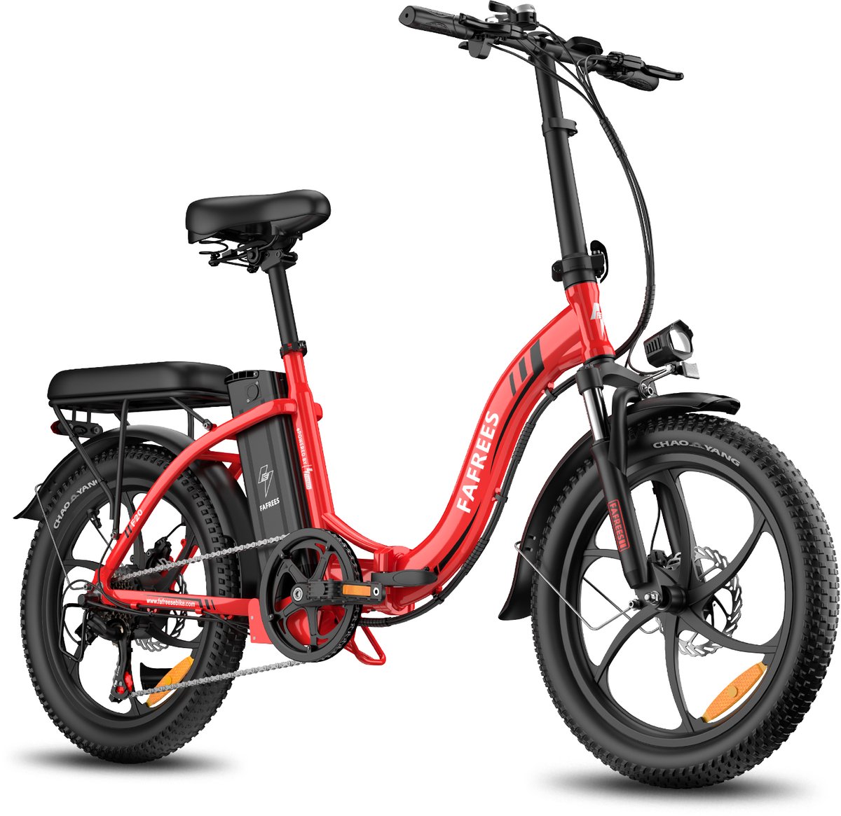 Elektrische Vouwfiets - E-Bike - 20 x 3.0 Inch Dikke Banden - 36V 18Ah Lithium Accu - 250 W Motor - 25 km/u - Maximaal bereik 130 km - Shimano 7 versnellingen - 20 Inch opvouwbare City Commuter E-Bike - Rood