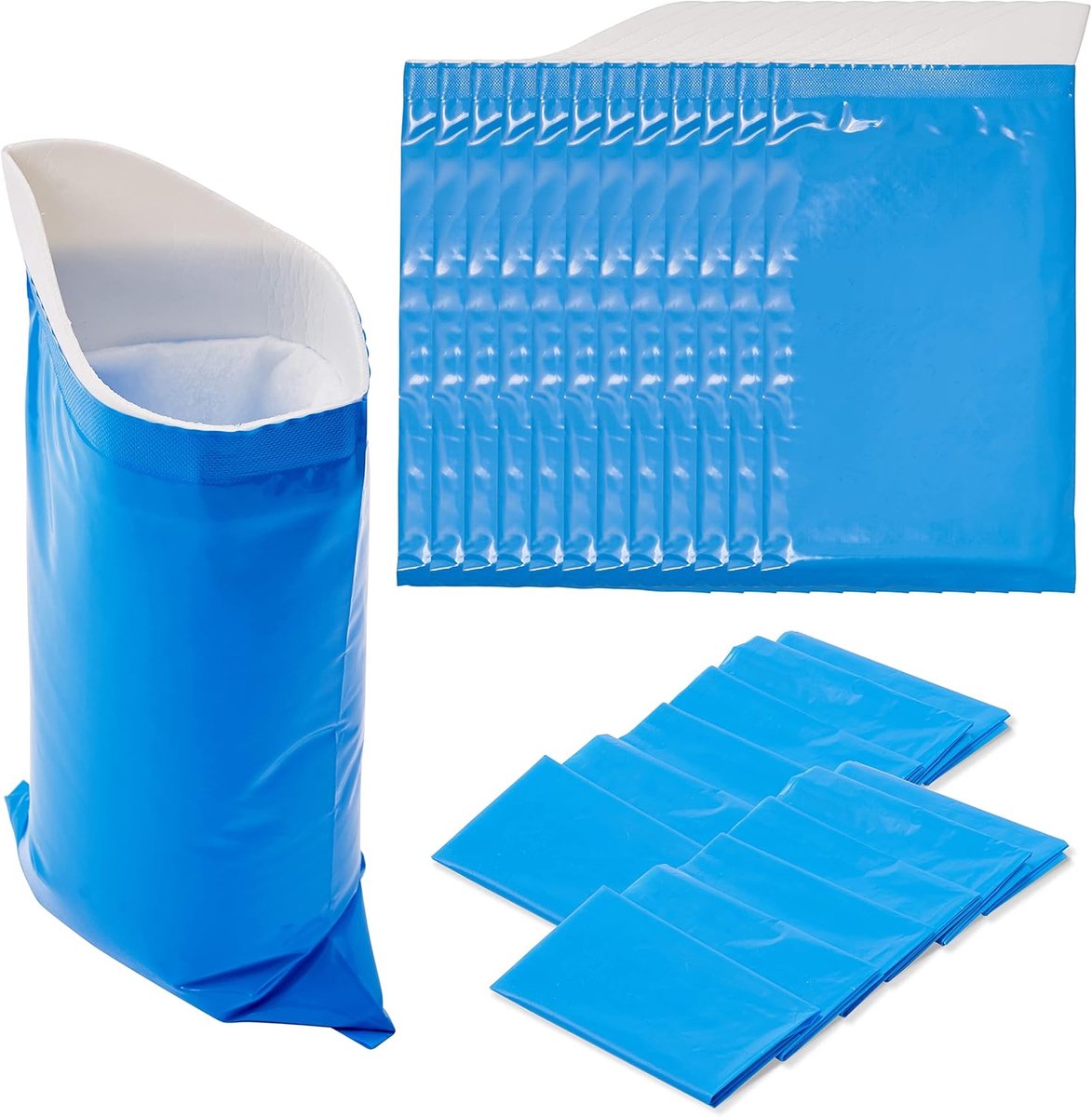 SnelShoppen - 12 Wegwerp Urinezakken (600ml) & 12 Afvalzakken voor Kinderen en Volwassenen - Urinal, Noodzak, Overgeefzak, Auto, Reizen, Kamperen, Wan